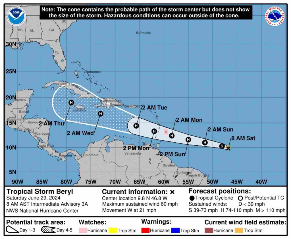 Huracán Beryl y depresión tropical Chris: Trayectoria y afectaciones 1