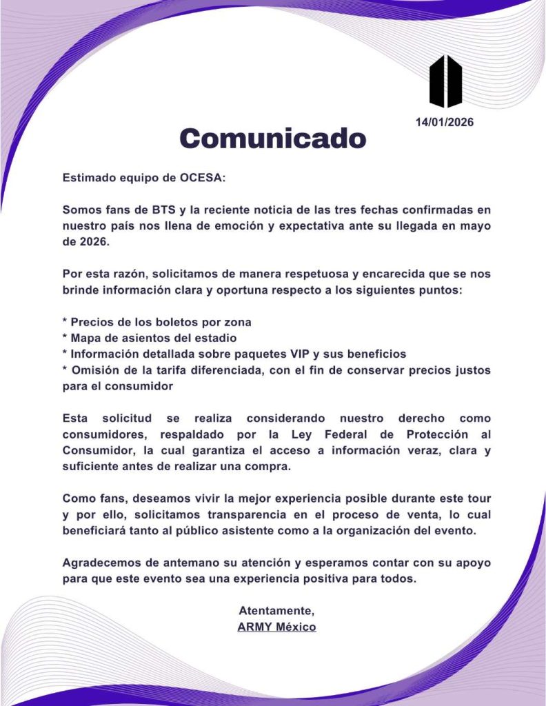 ARMY México gana: Ticketmaster revelará precios para BTS, ¿cuándo y a qué hora será? 0